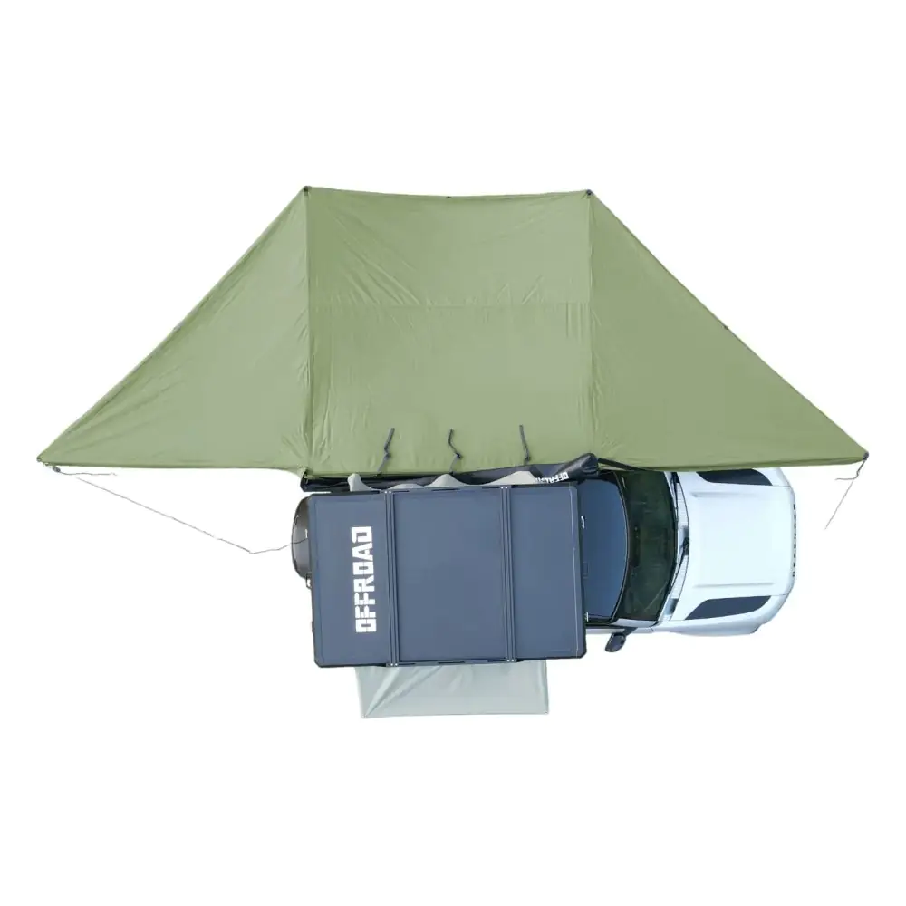 Side awning with 180º Overland LED light (2.0m) Green Premium