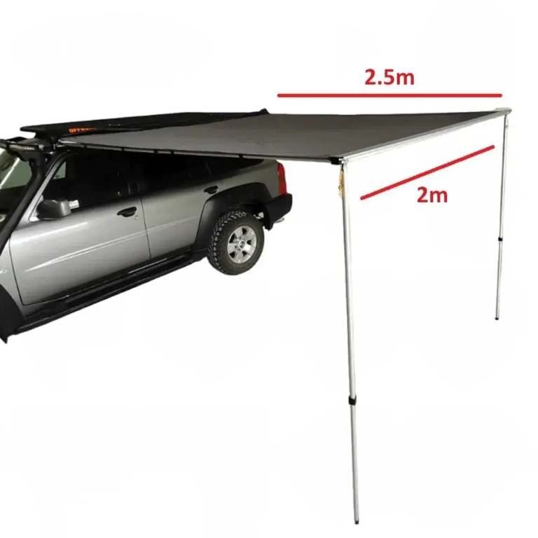 Side toldo 2 m wide x 2.5 m open Offroad color Grey
