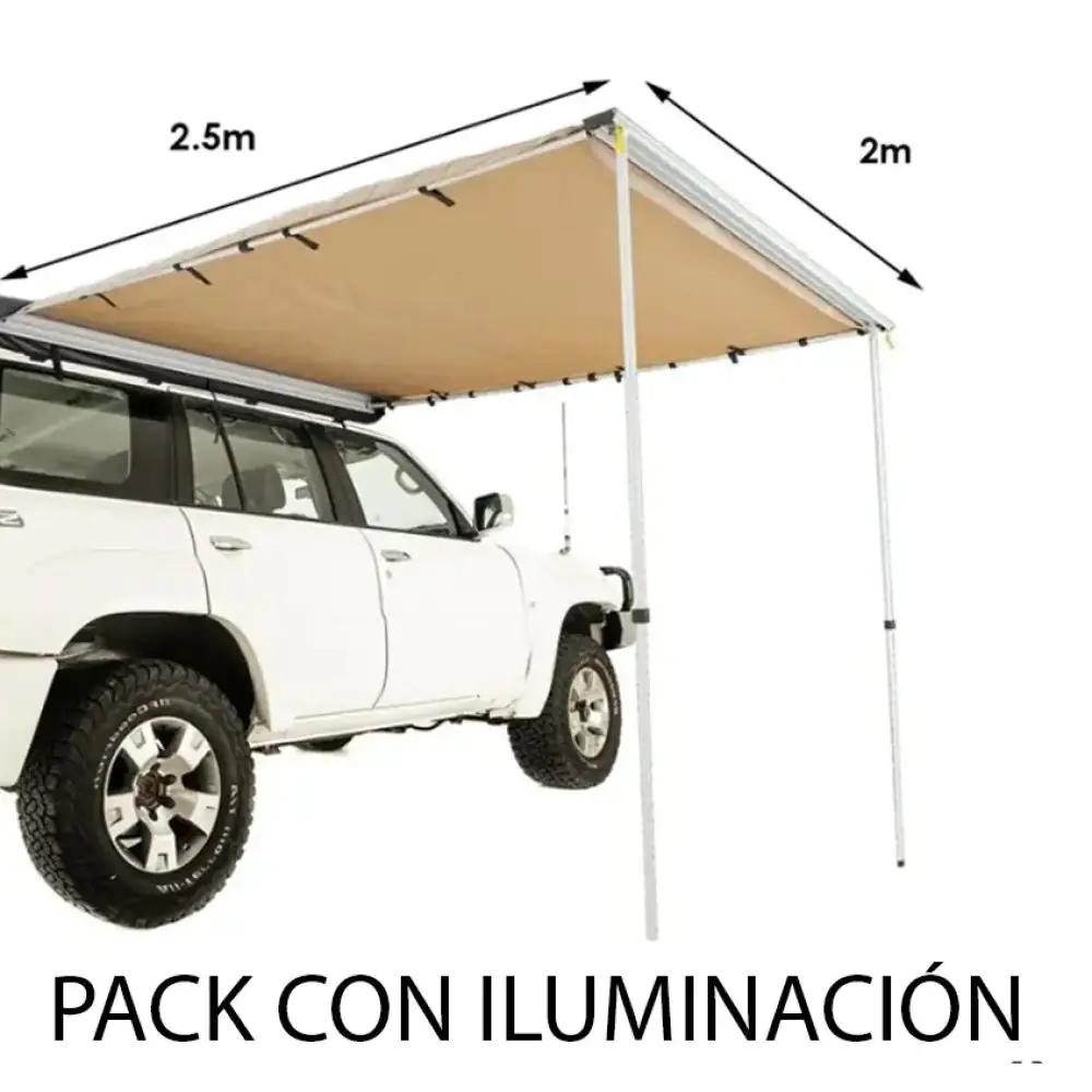 Kit Side awning 2 m width x 2.5 m + LIGHTING