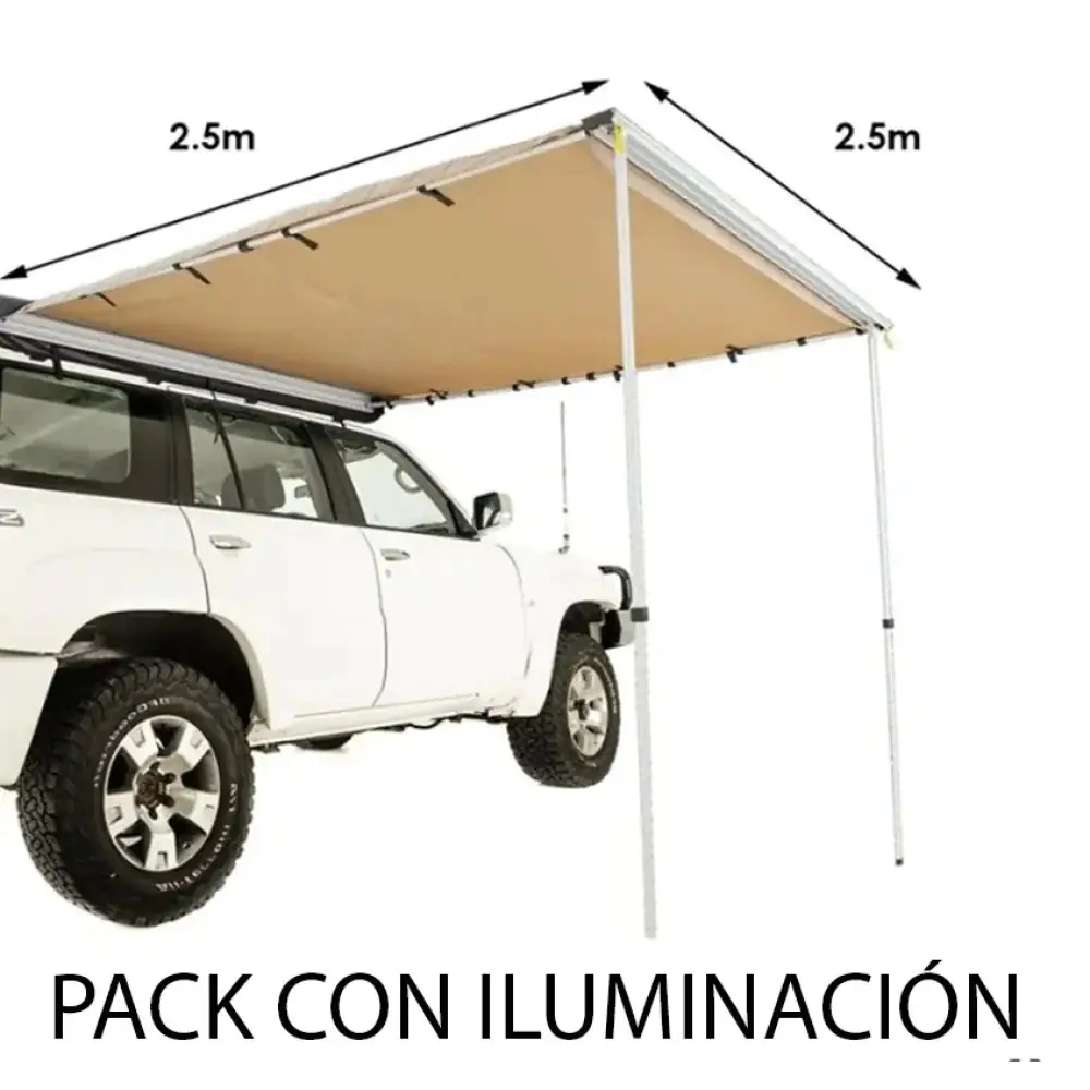 2.5 m side canopy kit x 2.5 m + lighting