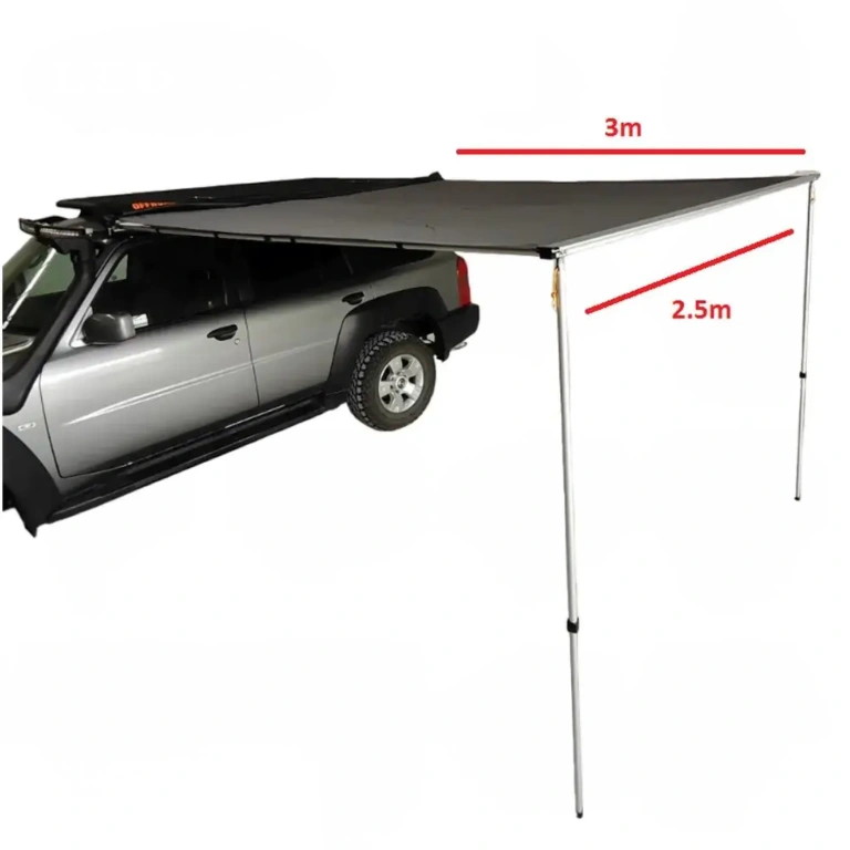 Side awning 2.5m wide x 3m open Offroad grey
